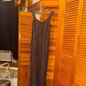 LOFT Black and White Patterned Jumpsuit